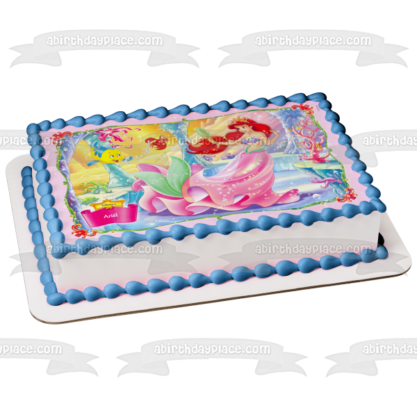 The Little Mermaid Ariel Flounder and Sebastian Edible Cake Topper Image ABPID04287