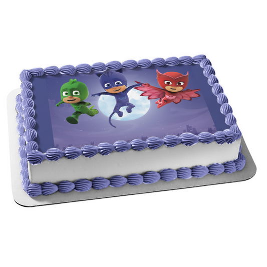 Pj Masks Catboy Owlette Gekko Moon Edible Cake Topper Image ABPID04312
