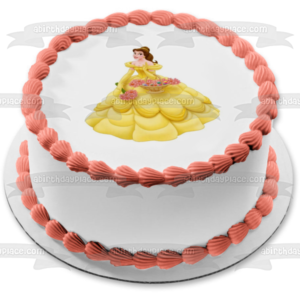 Beauty and the Beast Belle Edible Cake Topper Image ABPID04336
