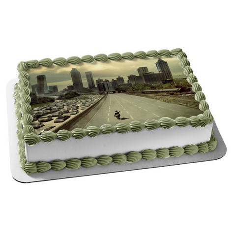 The Walking Dead Rick Grimes Atlanta Horseback Edible Cake Topper Image ABPID04345
