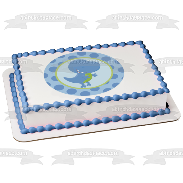 Blue Baby Tyrannosaurus Rex Edible Cake Topper Image ABPID04357