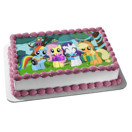 My Little Pony Rainbow Dash Fluttershy Rarity Applejack y regalos de fiesta adorno comestible para tarta imagen ABPID04422 