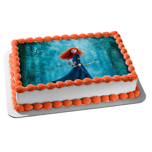 Disney Brave Movie Merida Forest Trees Bow Arrow Edible Cake Topper Image ABPID04424