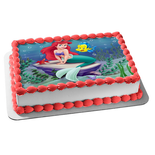 The Little Mermaid Ariel Flounder and Sebastian Edible Cake Topper Image ABPID04436