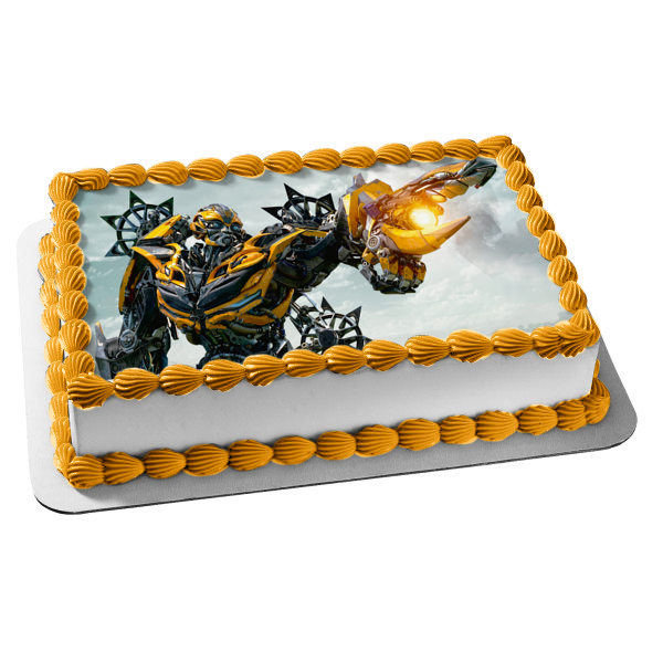 Transformers Bumblebee Autobots Skyline Clouds Edible Cake Topper Image ABPID04366