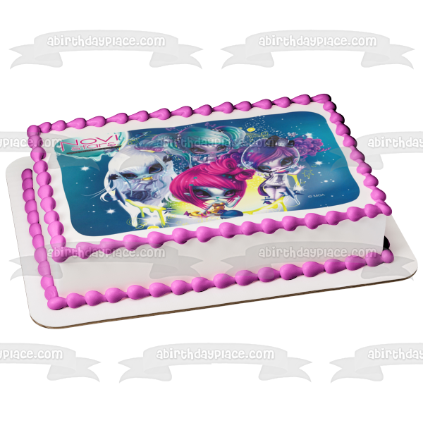 Novi Stars Allie Lectric Air Roma Mae Tallick and Una Verse Edible Cake Topper Image ABPID04502