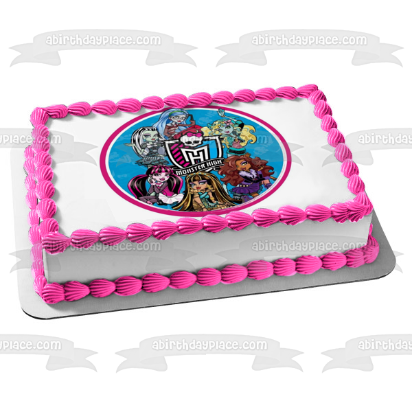 Monster High Draculaura Clawdeen Wolf Frankie Stein Edible Cake Topper Image ABPID04506