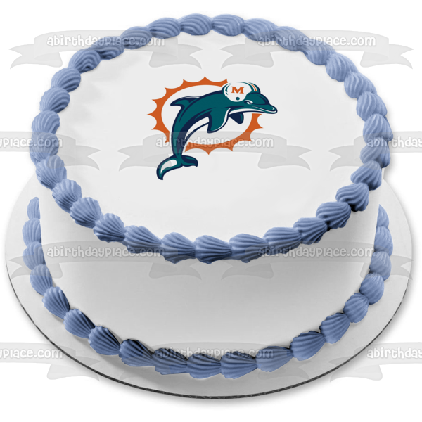 Miami Dolphins Professional American Football Team Edible Cake Topper Image ABPID04533