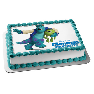 Monsters University Mike Wazowski and James P. Sullivan Edible Cake Topper Image ABPID04577