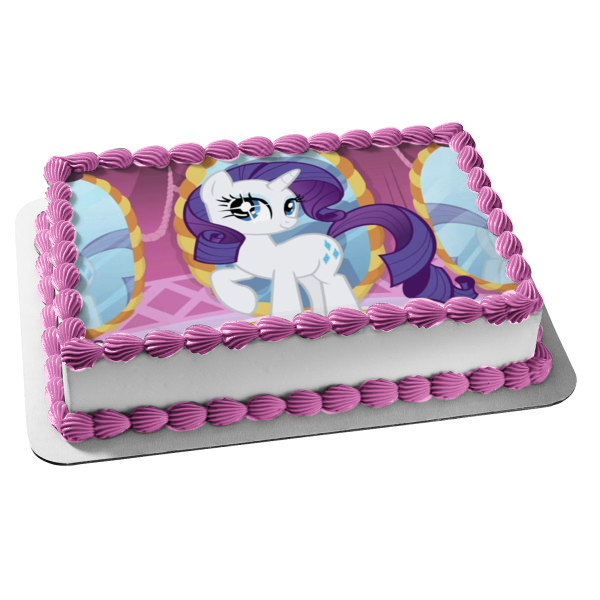 My Little Pony Rarity Mirror Edible Cake Topper Image ABPID04581
