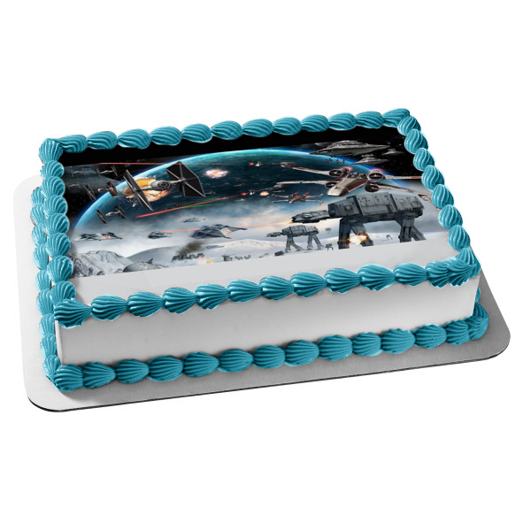 Star Wars Spaceship Battle Edible Cake Topper Image ABPID06644