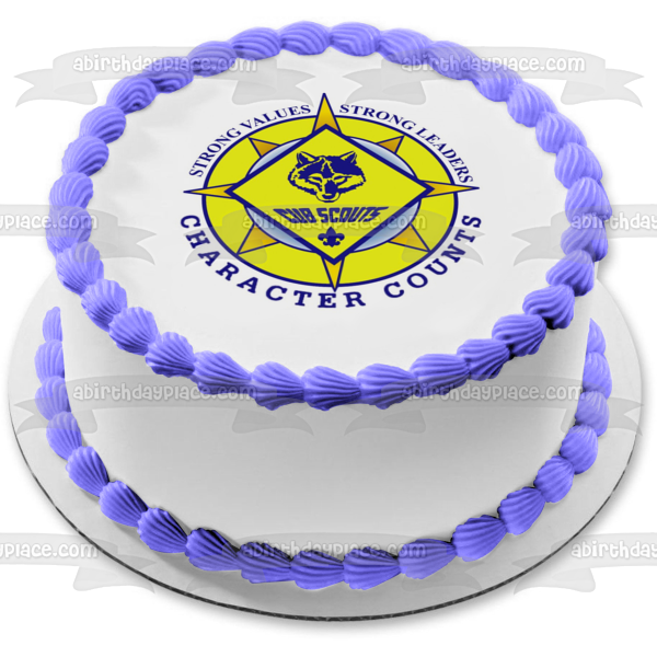 Cub Scouts Strong Values Strong Leaders Character Counts Edible Cake Topper Image ABPID04621