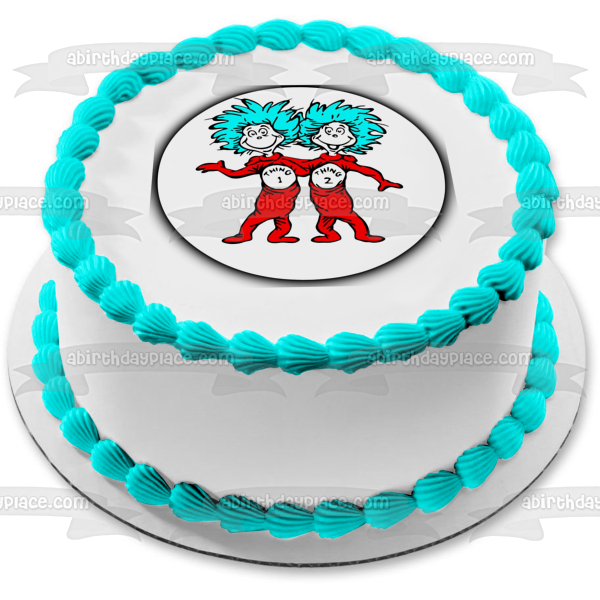 Dr. Seuss Thing 1 and Thing 2 Edible Cake Topper Image ABPID04635