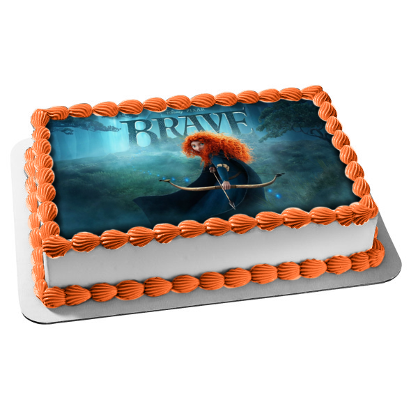 Disney Pixar Brave Merida Bow and Arrow Trees Owl Edible Cake Topper Image ABPID04679