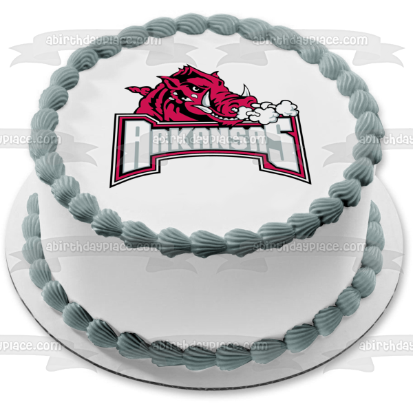 Arkansas Razorbacks Secondary Logo 2001-2008 Edible Cake Topper Image ABPID04700