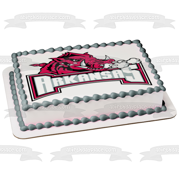 Arkansas Razorbacks Secondary Logo 2001-2008 Edible Cake Topper Image ABPID04700