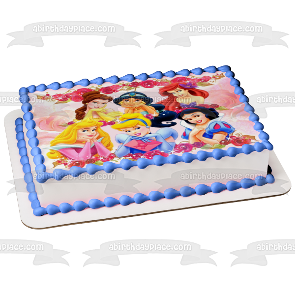 Princesses Ariel Jasmine Snow White and Aurora Edible Cake Topper Image ABPID04742