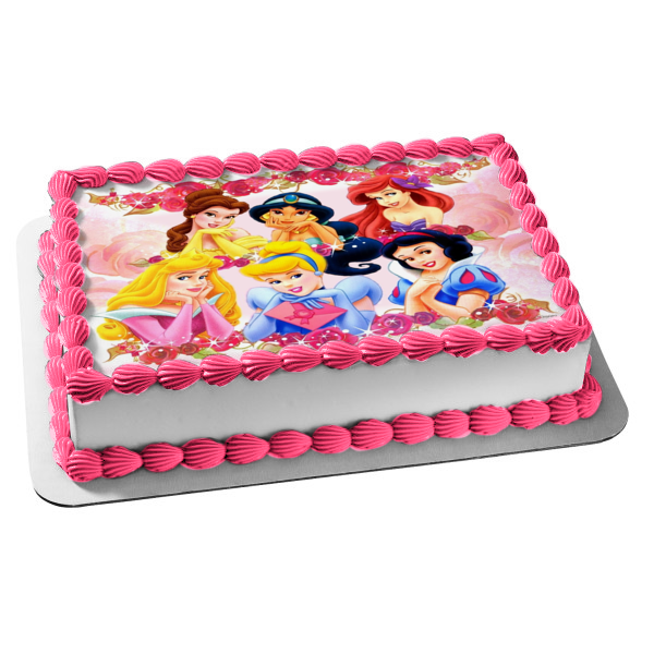 Disney Princess Ariel Jasmine Snow White Edible Cake Topper Image ABPID04742