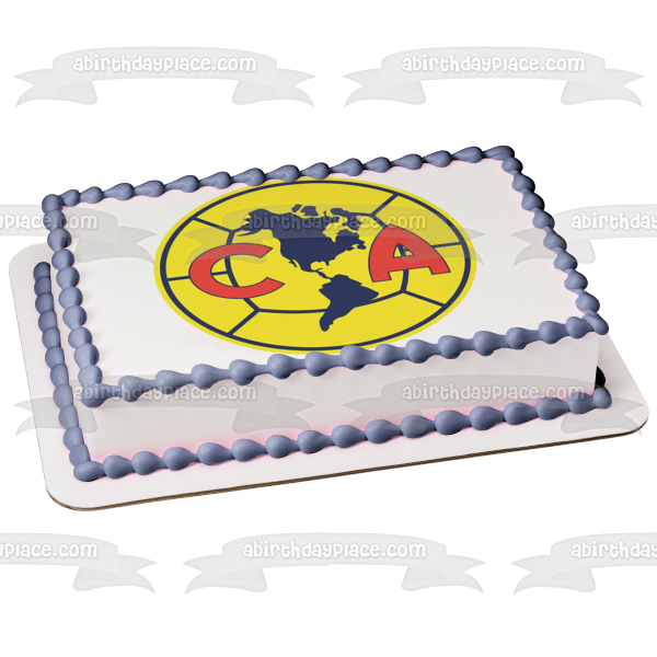 Club América Professional Football Club Mexico Soccer Logo Edible Cake Topper Image ABPID04745