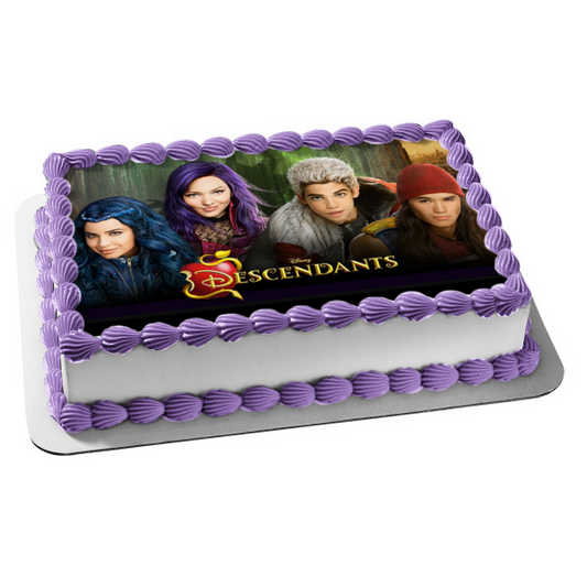 Descendants Mal Evie Jay and Carlos De Vil Edible Cake Topper Image ABPID04747