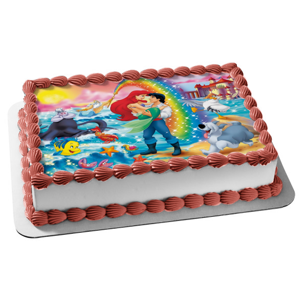 Disney the Little Mermaid Ariel Eric Edible Cake Topper Image ABPID04761