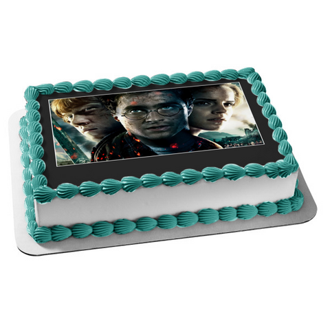 Harry Potter Hermione Granger Ronald Weasley Sword Edible Cake Topper Image ABPID04793