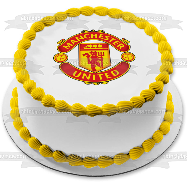 Manchester United Football Club Professional Soccer Logo Edible Cake Topper Image ABPID04817