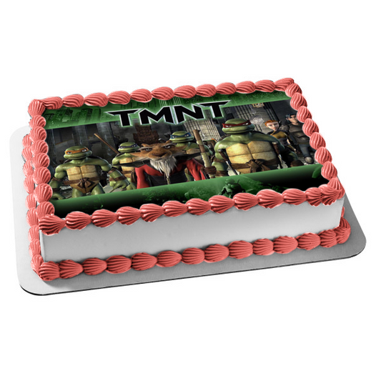 Teenage Mutant Ninja Turtles Tmnt Leonardo Donatello Raphael Michelangelo April Splinter Edible Cake Topper Image ABPID04878
