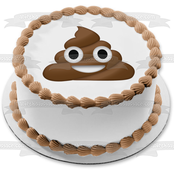 Poop Emoji Pou Emoji Funny Cake Edible Cake Topper Image ABPID04892