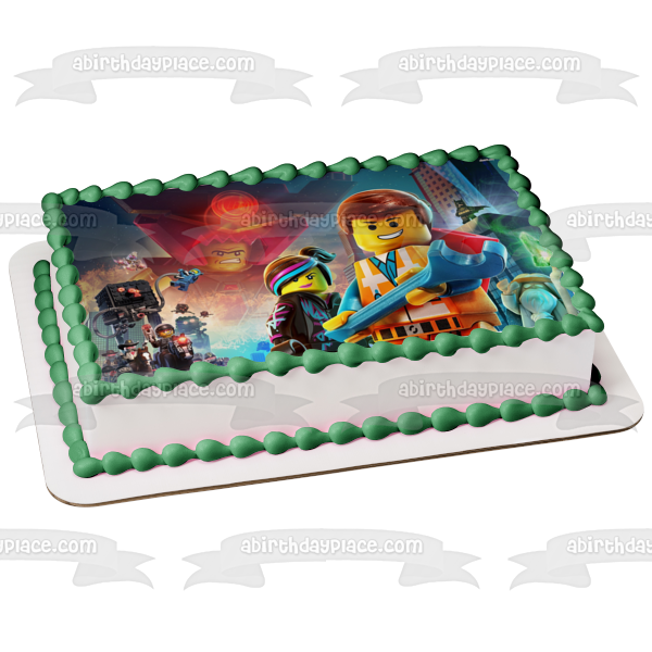 The LEGO Movie Emmet and Wyldstyle Edible Cake Topper Image ABPID04895
