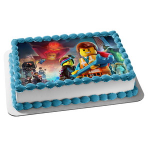 The LEGO Movie Emmet and Wyldstyle Edible Cake Topper Image ABPID04895