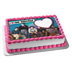 I Heart One Direction Edible Cake Topper Image Frame ABPID04921