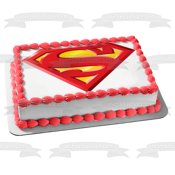 Superman Superhero Logo Edible Cake Topper Image ABPID05059