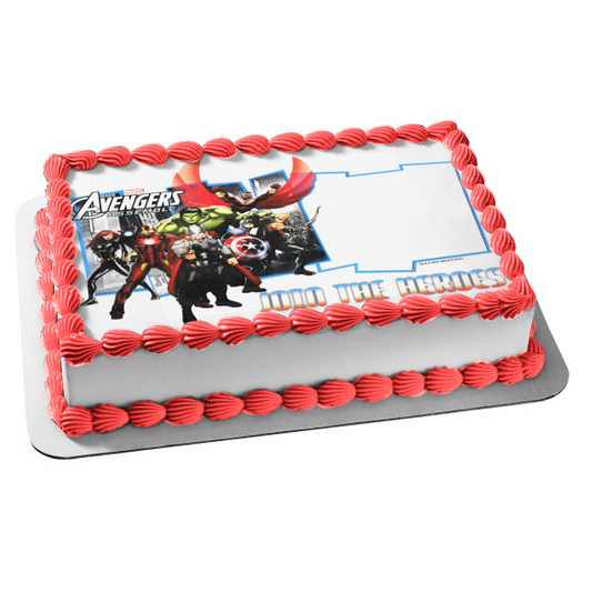 Marco de imagen comestible para tarta de Los Vengadores, Hulk, Capitán América, Thor, Iron Man, ABPID05067 