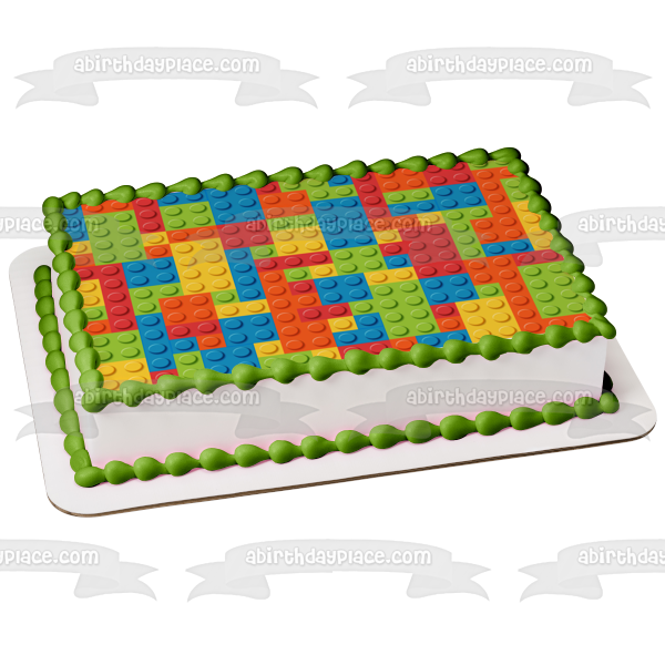 LEGO Base Building Block Pattern Edible Cake Topper Image ABPID05082 A Birthday Place