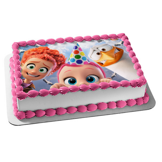 Storks Tulip Junior the Baby Edible Cake Topper Image ABPID05096