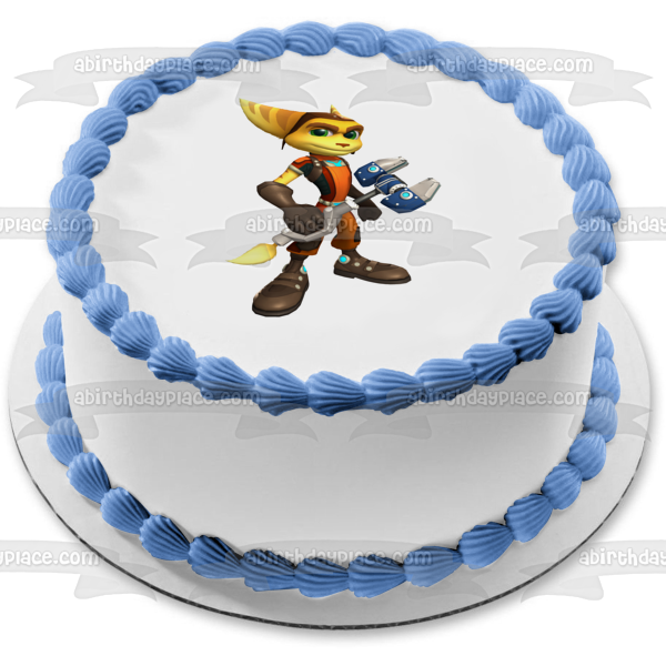 Ratchet and Clank Lombax Mechanic with His Omniwrench Edible Cake Topper Image ABPID05112