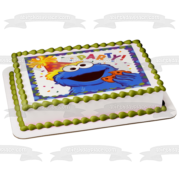 Party Cookie Monster Sesame Street Edible Cake Topper Image ABPID05131
