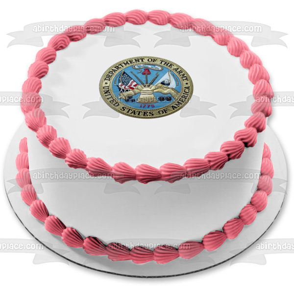 United States Military Department of the Army Seal Flag Edible Cake Topper Image ABPID05225