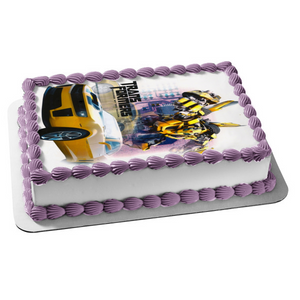 Transformers Reverse of the Fallen Bumblebee Autobot Goldwheels Edible Cake Topper Image ABPID05231