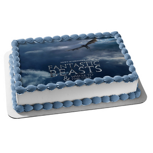 Fantastic Beasts and Where to Find Them Beast Flying with a Dark Sky Background Edible Cake Topper Image ABPID05241