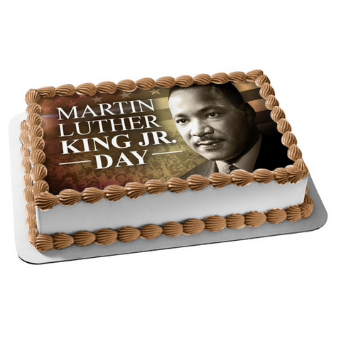 Martin Luther King Jr. Day American Flag Edible Cake Topper Image ABPID53562