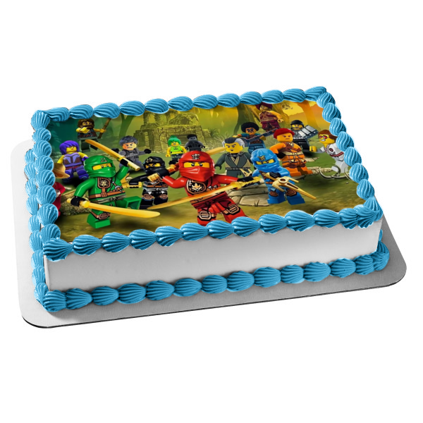 Ninjago Logo Kai Zane Cole Jay Edible Cake Topper Image ABPID05254