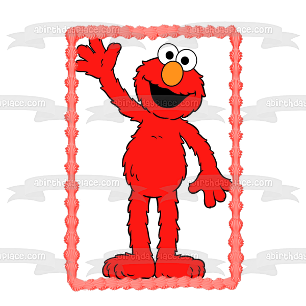 Sesame Street Elmo Waving Edible Cake Topper Image ABPID05260