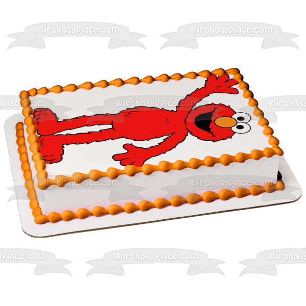 Sesame Street Elmo Waving Edible Cake Topper Image ABPID05260