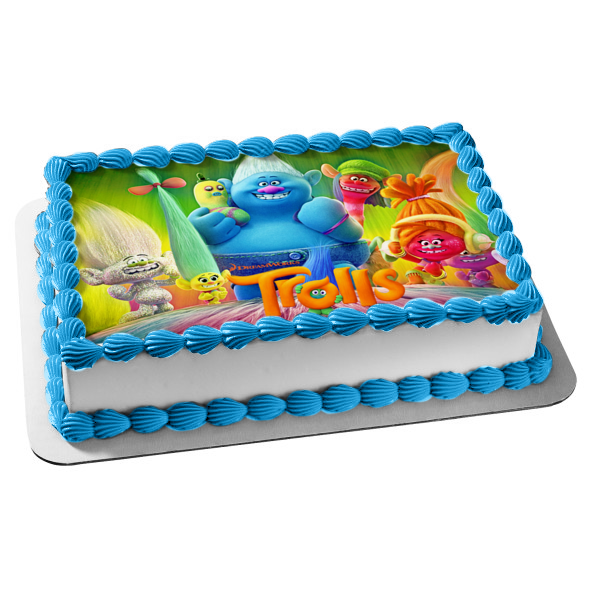 Trolls D.J. Suki Smidge Satin Edible Cake Topper Image ABPID05277