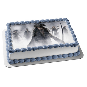Pirates of the Caribbean Captain Jack Sparrow Edible Cake Topper Image ABPID05281