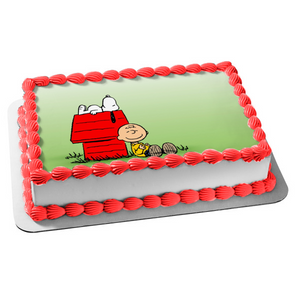 Peanuts Charlie Brown Snoopy Dog House Edible Cake Topper Image ABPID05299