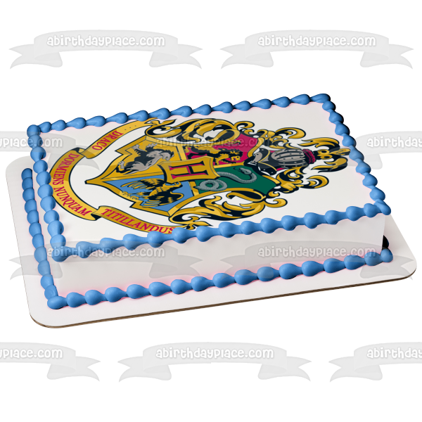 Harry Potter Hogwarts Crest Lion Snake Eagle and Wolf Emblems Edible Cake Topper Image ABPID05305