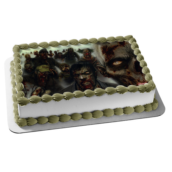 Zombies Fog Edible Cake Topper Image ABPID05314